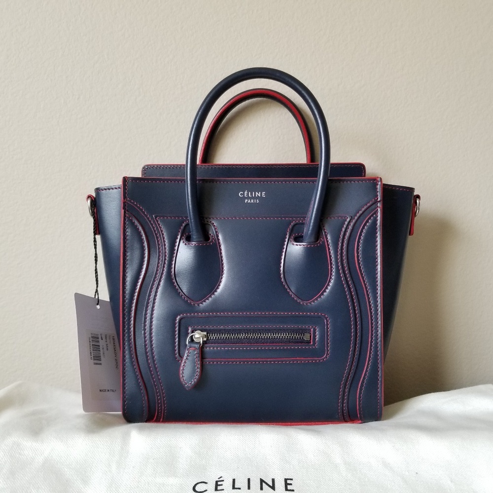 Brand new Celine Nano Navy with Red trim